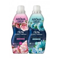 AROMA DROP НАБОР гель для стирки Свежесть лотоса 1л + гель д/стирки Цветочный микс 1л  В ПОДАРОК